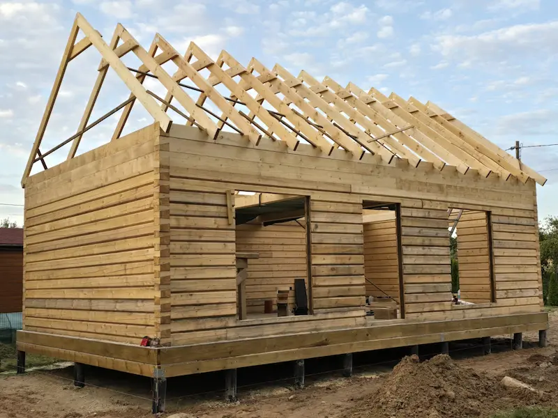 €13,000 walls and rafters only, without roof covering. 6x10m. Dovetail corner joint.